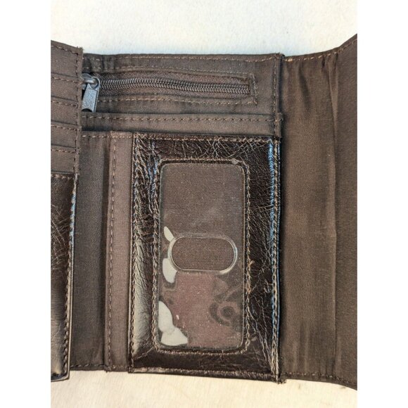 NINE & CO BRAND CLASSIC Brown MULTI-COMPARTMENT TRI-FOLD‎ WALLET SNAP - Picture 7 of 13